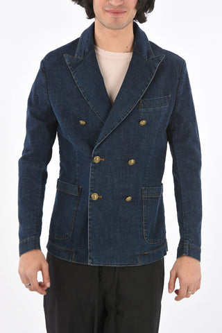 Blazer in denim Doppiopetto con Bottoni Ancora