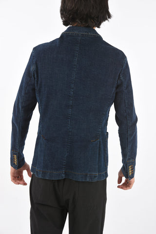 Blazer in denim Doppiopetto con Bottoni Ancora