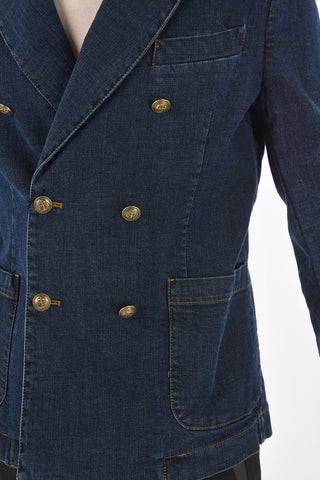 Blazer in denim Doppiopetto con Bottoni Ancora