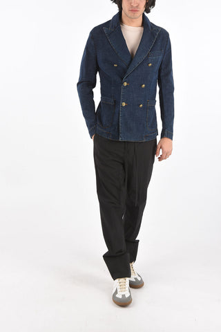 Blazer in denim Doppiopetto con Bottoni Ancora