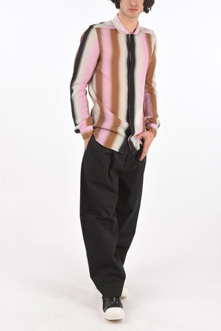 Camicia a Righe Sfumate con Abbottonatura Nascosta
