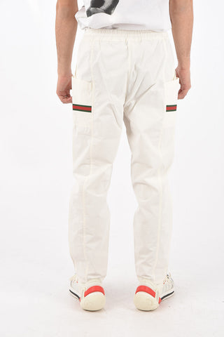 4 Pocket Elastic Waistband Pants with Contrasting Bands