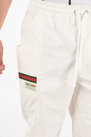 4 Pocket Elastic Waistband Pants with Contrasting Bands