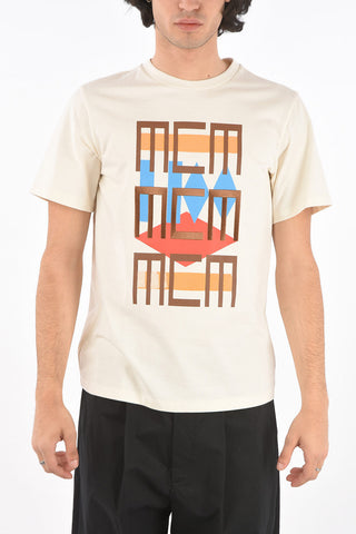 Crew Neck Embroidered Printed T-Shirt with Sequines