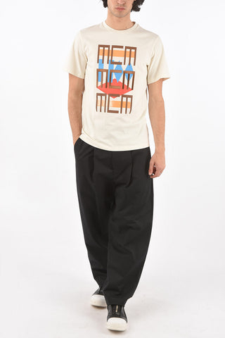 Crew Neck Embroidered Printed T-Shirt with Sequines