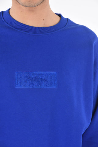 MAISON KITSUNE SURF THE WEB embroidered crewneck sweatshirt