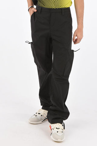 Pantaloni Cargo in Cotone con Coulisse