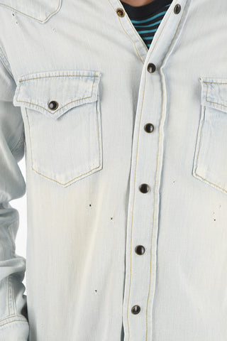 Distressed Edge Saharan Denim Shirt
