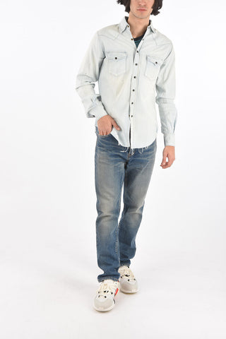 Distressed Edge Saharan Denim Shirt