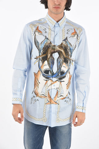 Camicia in Cotone SHARK con Stampa Dipinta