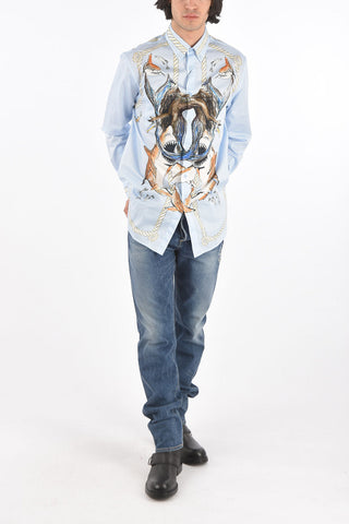 Camicia in Cotone SHARK con Stampa Dipinta