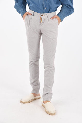 striped single pleated pants