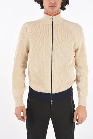 2 Pocket Mock Neck Sweater with Front Zip