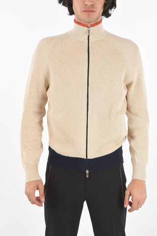 2 Pocket Mock Neck Sweater with Front Zip