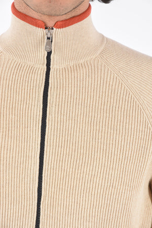 2 Pocket Mock Neck Sweater with Front Zip