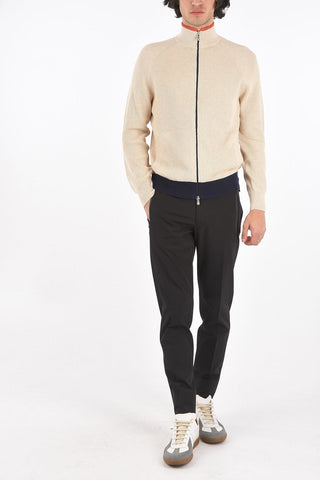 2 Pocket Mock Neck Sweater with Front Zip