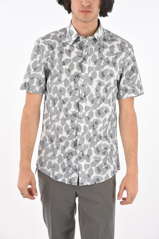 Plant Motif SLIM FIT Stretch Cotton Shirt