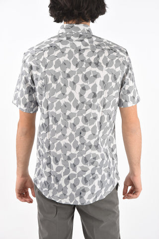 Plant Motif SLIM FIT Stretch Cotton Shirt
