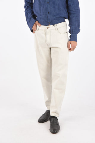 Pantaloni 5 Tasche in Denim con Passanti