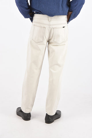 Pantaloni 5 Tasche in Denim con Passanti