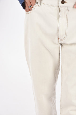 Pantaloni 5 Tasche in Denim con Passanti