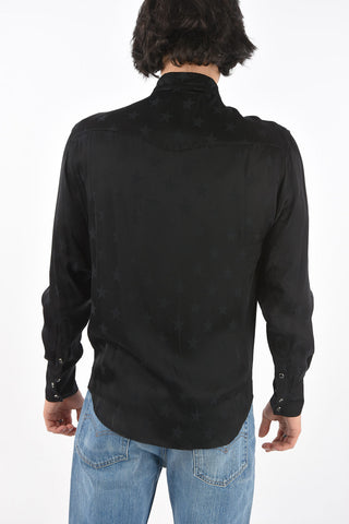 Camicia in Satin Stampata con due taschini