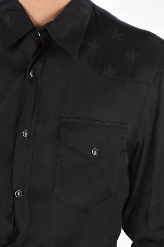 Camicia in Satin Stampata con due taschini