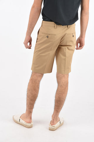 Shorts 4 Tasche in Cotone Stretch con Passanti