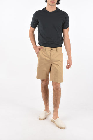 Shorts 4 Tasche in Cotone Stretch con Passanti