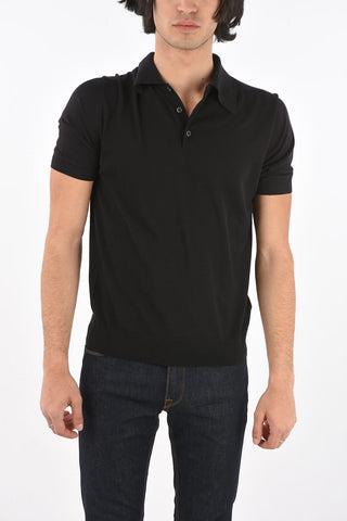Short-sleeved Brushed Virgin Wool Polo