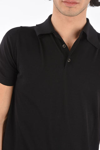 Short-sleeved Brushed Virgin Wool Polo