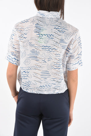 Camicia Crop in Sangallo con Coulisse