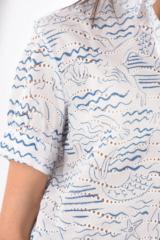 Camicia Crop in Sangallo con Coulisse
