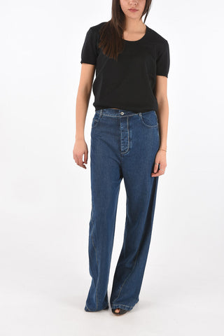 Short-sleeved Crew Neck Cashmere Blend Sweater