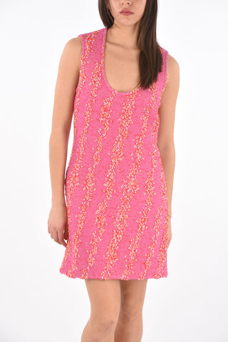 SALON 01 Bouclé Knit Dress with Scoop Neck