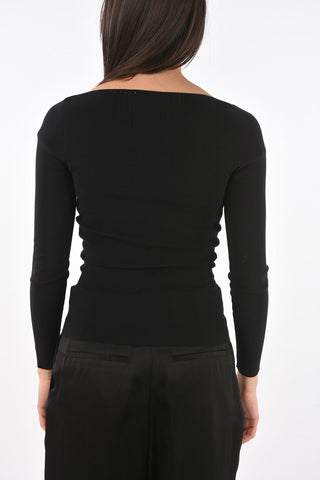 Top a Maniche Lunghe con Scollo a Cuore