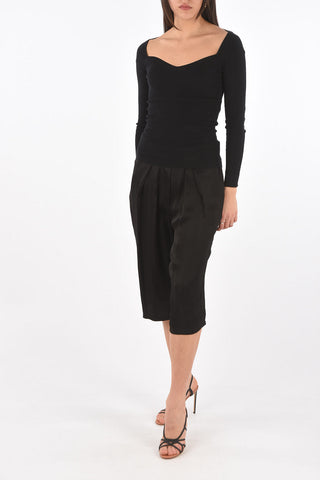 Top a Maniche Lunghe con Scollo a Cuore