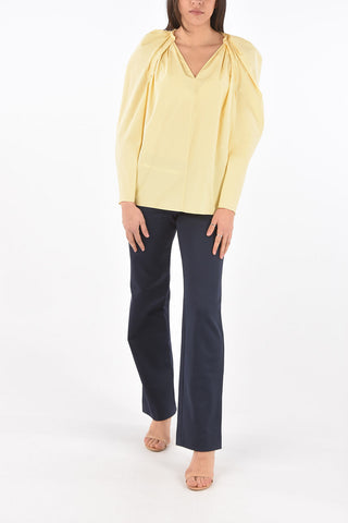 Puff-sleeved Cotton Blouse