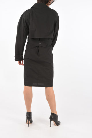 Coated Midi Dress with Snap Button Details