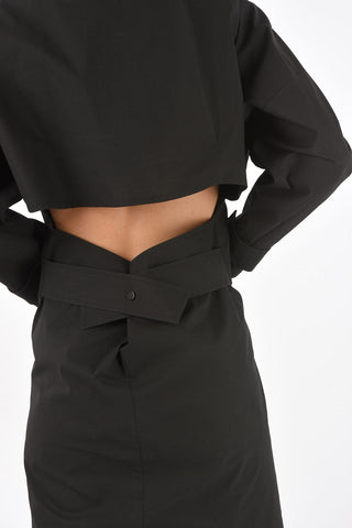 Coated Midi Dress with Snap Button Details