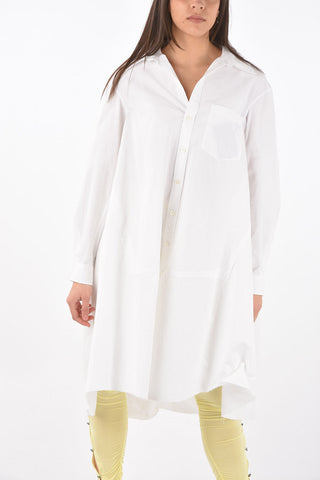 Standard Collar Oversized Cotton Shirt Dress