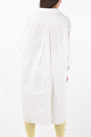 Standard Collar Oversized Cotton Shirt Dress