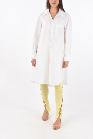Standard Collar Oversized Cotton Shirt Dress