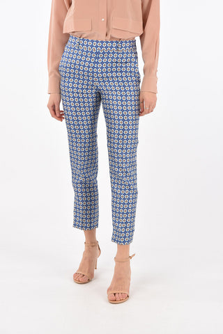 4 Pocket Abstract Motif Silk Pants