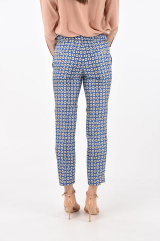 4 Pocket Abstract Motif Silk Pants