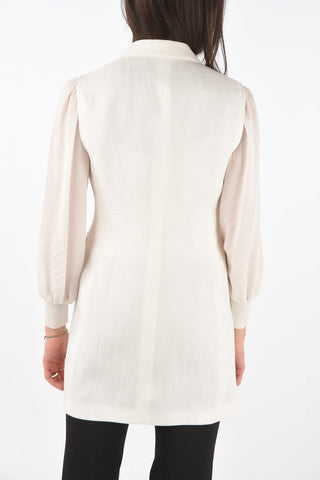 Double-breasted KORA Long Vest with Peak Lapel