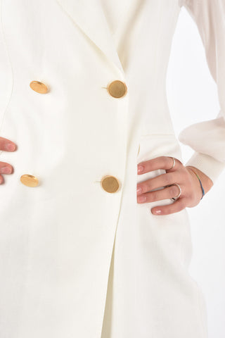 Double-breasted KORA Long Vest with Peak Lapel