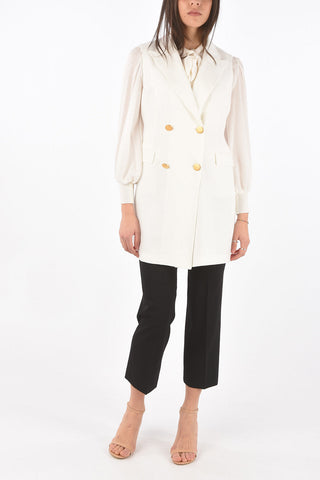 Double-breasted KORA Long Vest with Peak Lapel