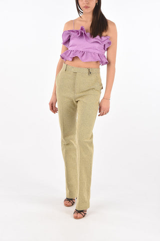 SALON 01 Bouclé Herringbone Pants with Pleat