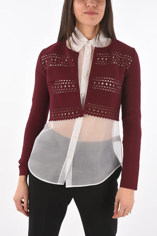 Openwork Design Cropped Cardigan